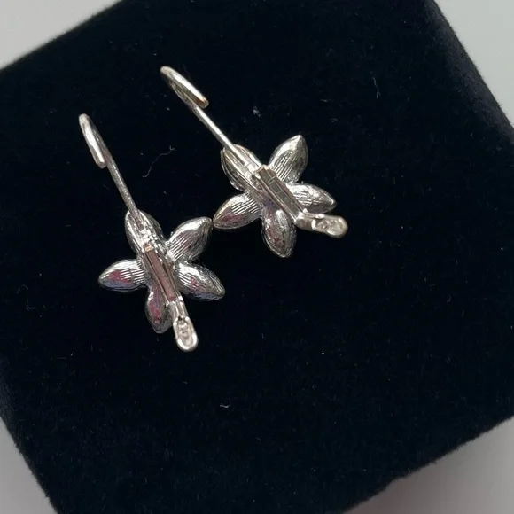 Sparkly Crystal Flower Earrings - Picture 6 of 7